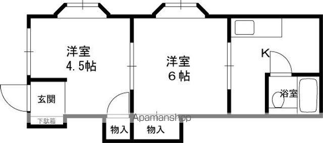 ビーコンハイツPARTⅠ(2K/2階)の間取り写真