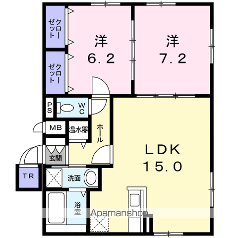 フレスクーラ(2LDK/2階)の間取り写真