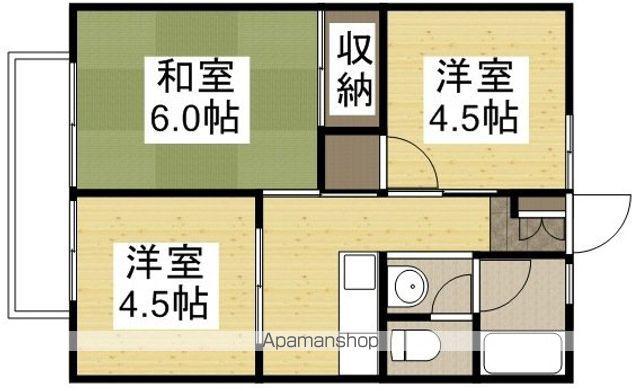 シティハイム吉岡B棟(3K/2階)の間取り写真