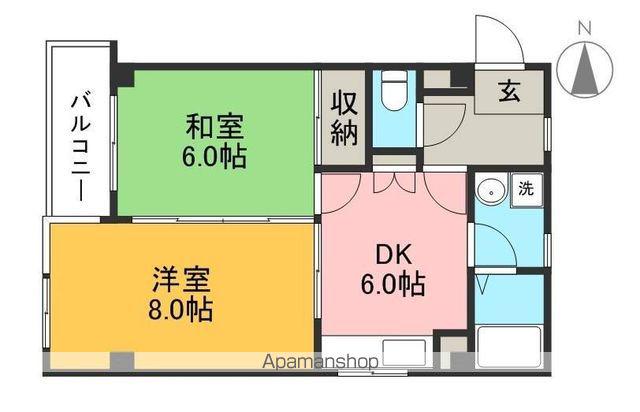 パパ・ド・ポーラスター(2DK/1階)の間取り写真