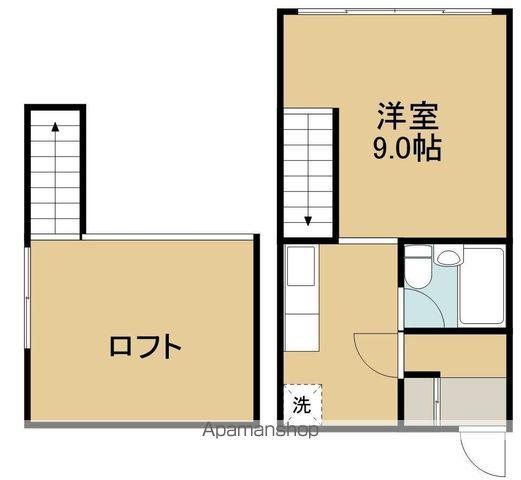 フロス旭町(1K/2階)の間取り写真