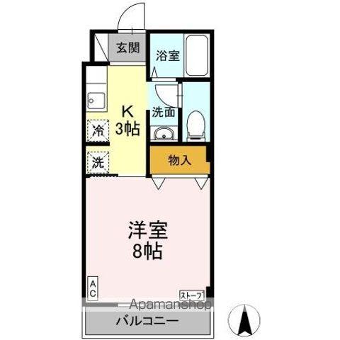 ルグラン花園(1K/2階)の間取り写真