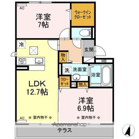 セゾン Ⅱ(2LDK/1階)の間取り写真