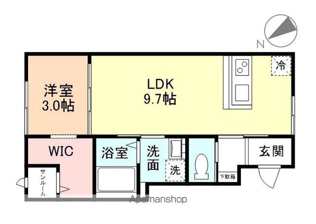 FELICE久方Ⅰ(1LDK/2階)の間取り写真