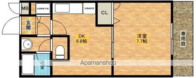 フジパレス式内町Ⅱ番館(1DK/1階)の間取り写真
