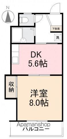 グリーンヒル第一(1DK/3階)の間取り写真