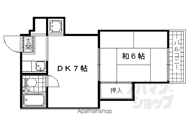 第二ふもとビル(1DK/3階)の間取り写真