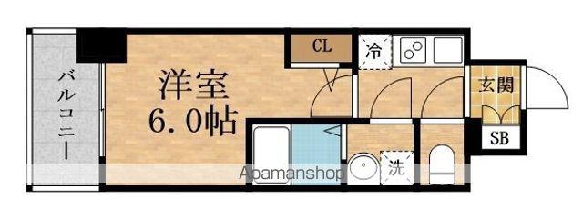ESLEADSHIN-OSAKA THE・PUREMIAイースト(1K/6階)の間取り写真