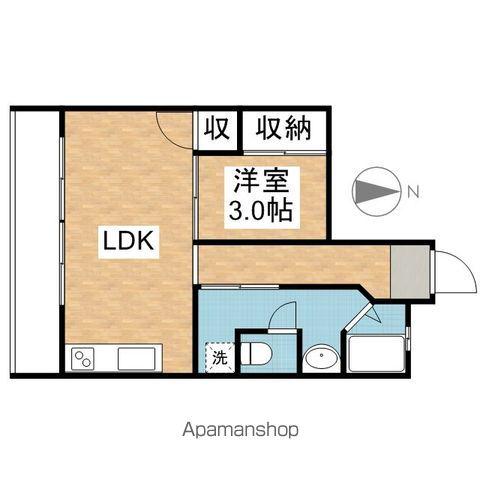 名豊第2ビル(1LDK/4階)の間取り写真