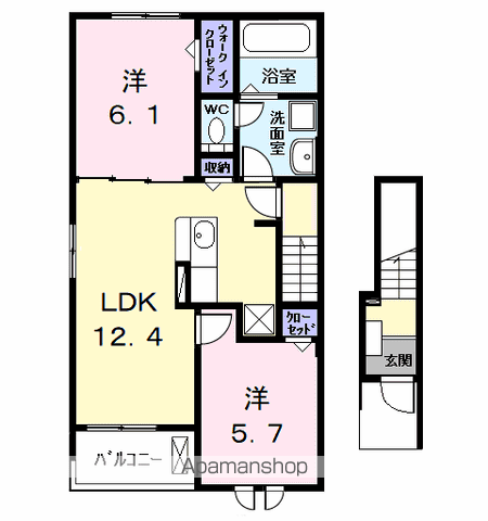 セシルⅡ(2LDK/2階)の間取り写真