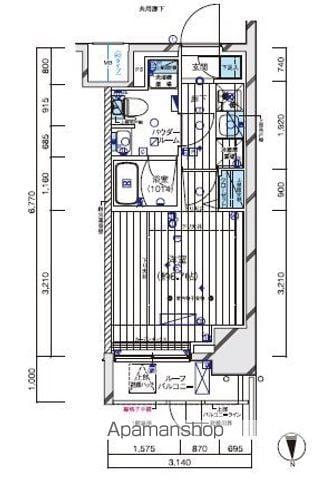 メインステージ立川Ⅴ(1K/11階)の間取り写真