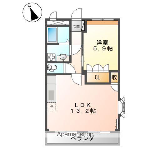 ル・ボヌール(1LDK/2階)の間取り写真