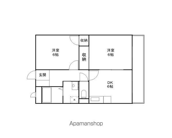 ロザージュⅡ(2DK/2階)の間取り写真