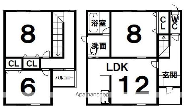 メゾネット宝来東町(3LDK)の間取り写真