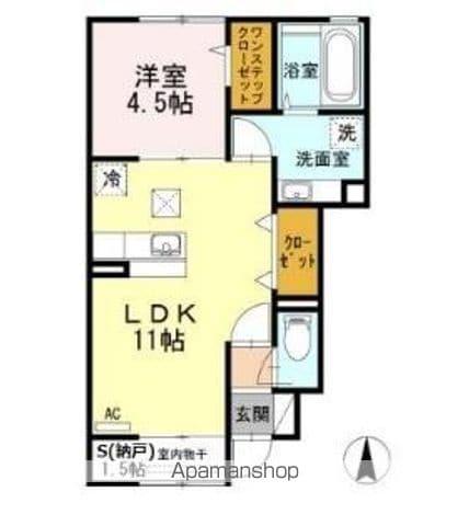 ボナールⅡ(1LDK/1階)の間取り写真