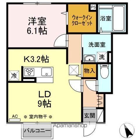 ファイン・クレストE(1LDK/1階)の間取り写真