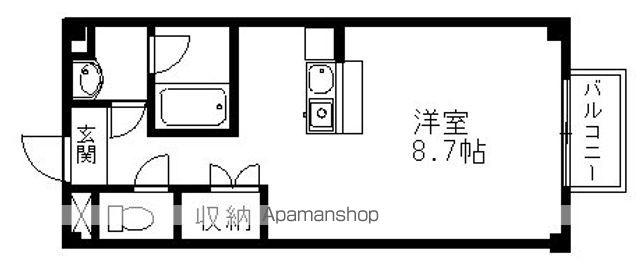 パラッツォ本宮(ワンルーム/2階)の間取り写真