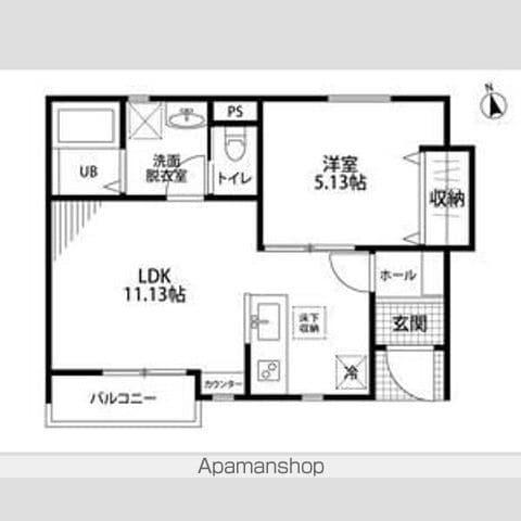 リーブルファイン丹羽(1LDK/1階)の間取り写真