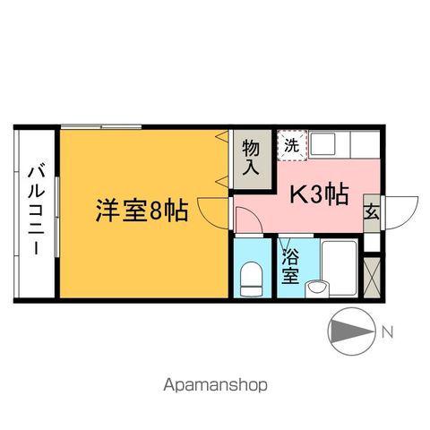 ミヤユウハイツⅡ(1K/1階)の間取り写真