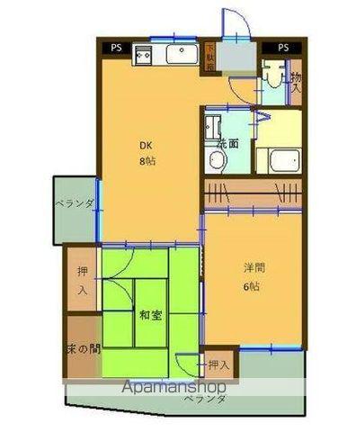 カマダビル(2DK/2階)の間取り写真