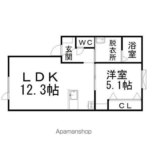 ARTIS KOUEI イースト(1LDK/2階)の間取り写真
