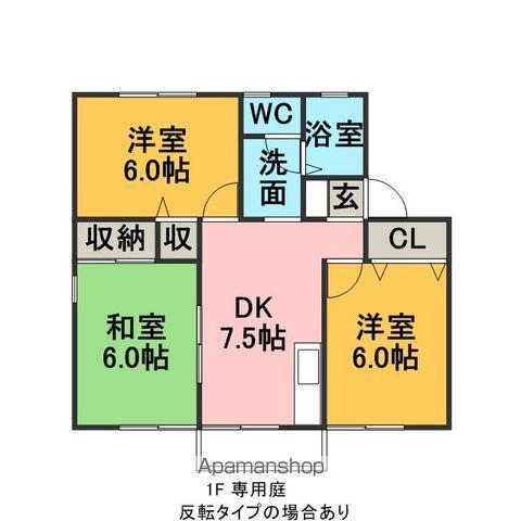 シャトレー(3DK/1階)の間取り写真