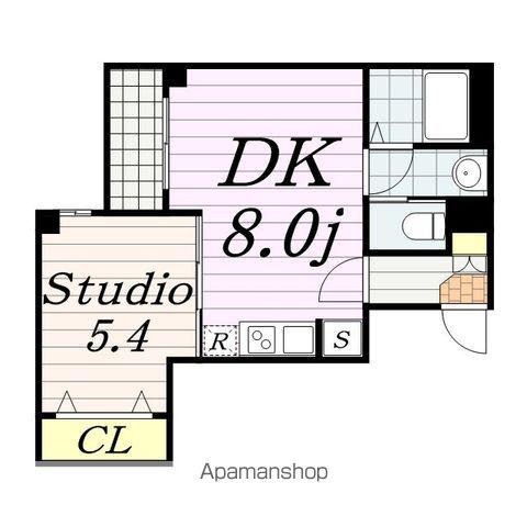 レジデンス千葉新宿(1DK/1階)の間取り写真