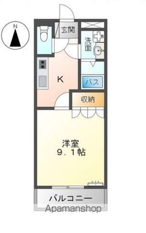 ルミナスハイム遠藤(1K/1階)の間取り写真