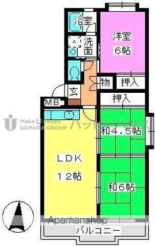 メゾンドFUJI(3LDK/4階)の間取り写真