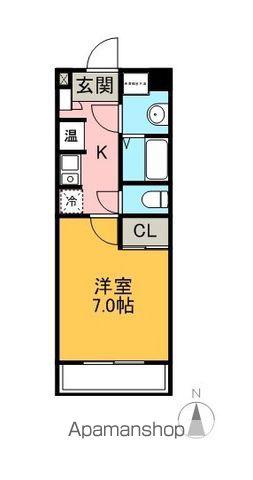 ラフィネ多屋Ⅱ(1K/1階)の間取り写真