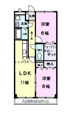 エトワール宝地(2LDK/1階)の間取り写真
