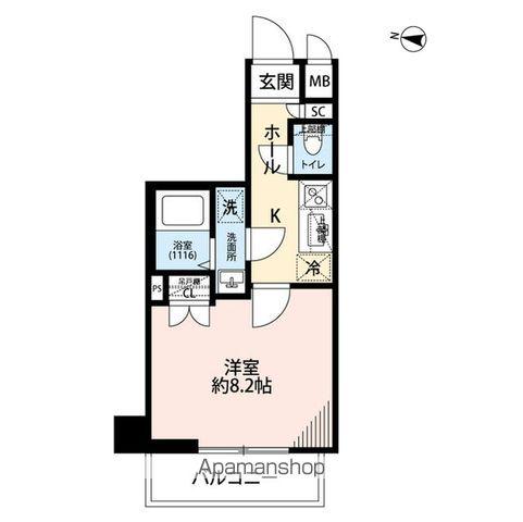プレール・ドゥーク板橋舟渡(1K/5階)の間取り写真