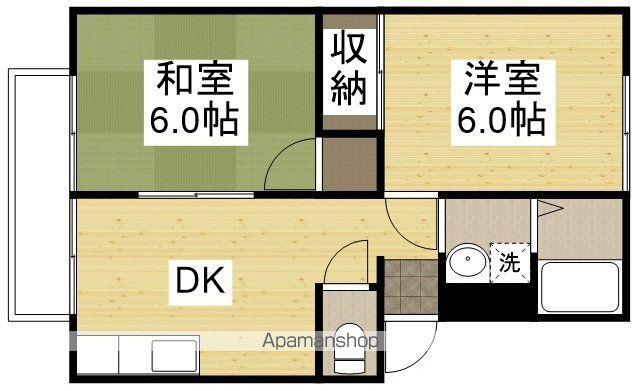 ヴィラ・ウインディアA(2DK/2階)の間取り写真