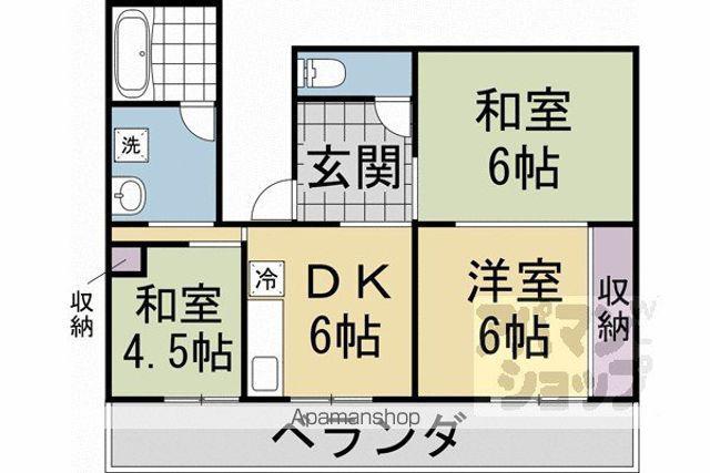 大嶌マンション(3DK/4階)の間取り写真