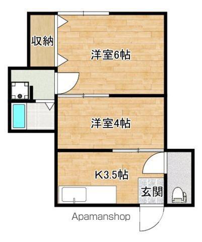 AWSOME TANNA(2K/2階)の間取り写真