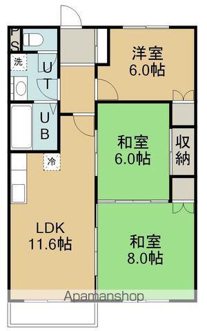 センターインロードビル(3LDK/2階)の間取り写真
