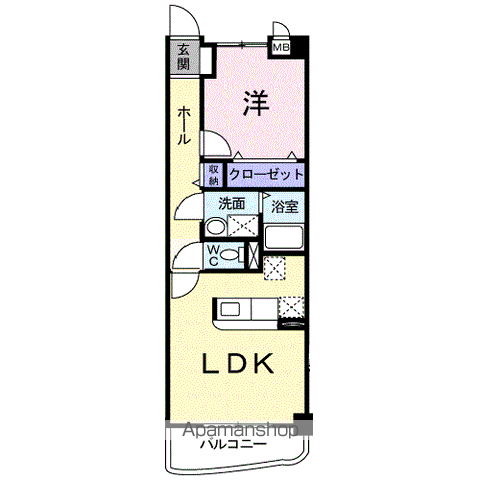 メゾンアウローラ(1LDK/1階)の間取り写真