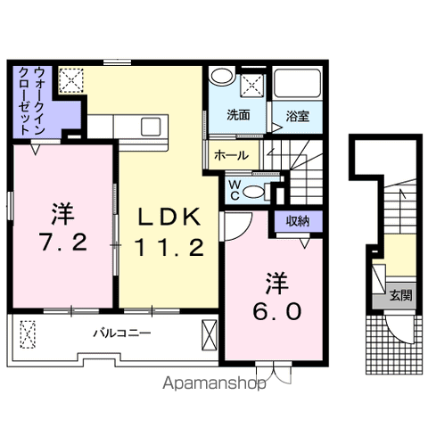 ジェネス(2LDK/2階)の間取り写真