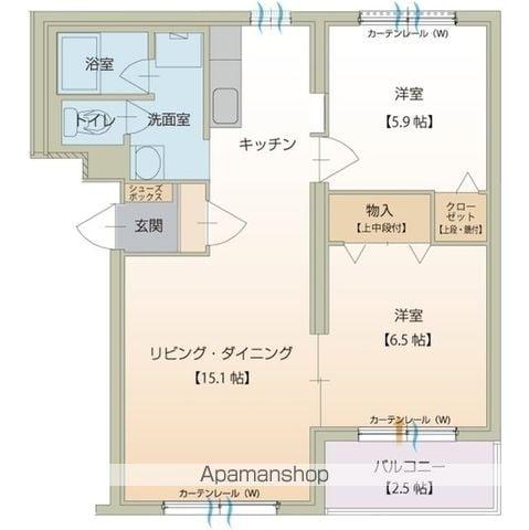 アンソレイユ(2LDK/2階)の間取り写真