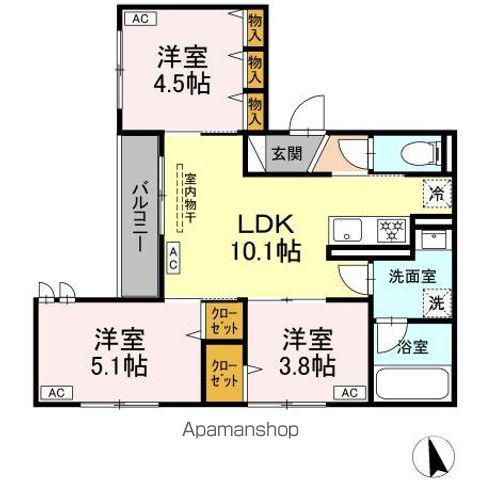 板橋区高島平2丁目PJ(3LDK/2階)の間取り写真
