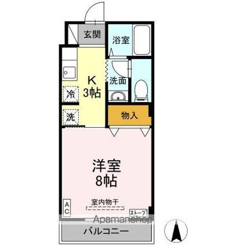 ルグラン花園(1K/3階)の間取り写真