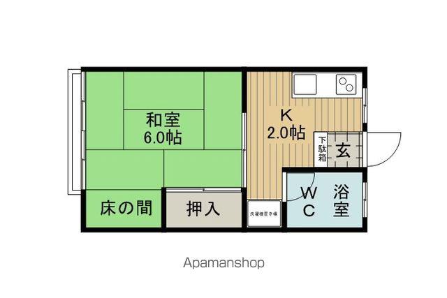 グリーンサイド21(1K/2階)の間取り写真