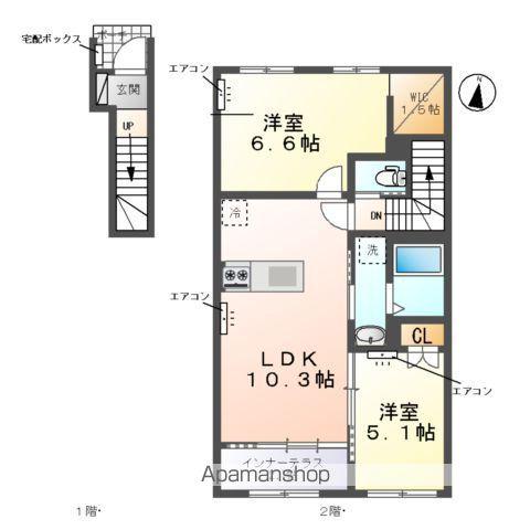 ANELA -アネラ -(2LDK/2階)の間取り写真