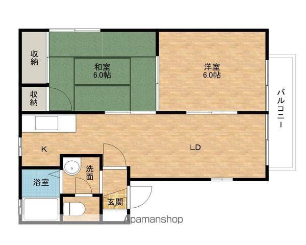ハイツあっと・ほうむ(2LDK/1階)の間取り写真