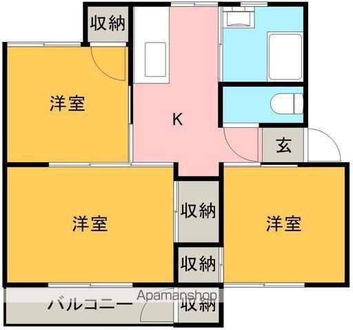 京都あすか(3K/4階)の間取り写真