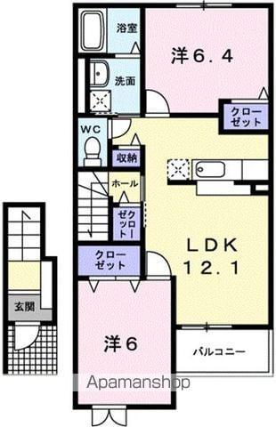 リーガハット23(2LDK/2階)の間取り写真