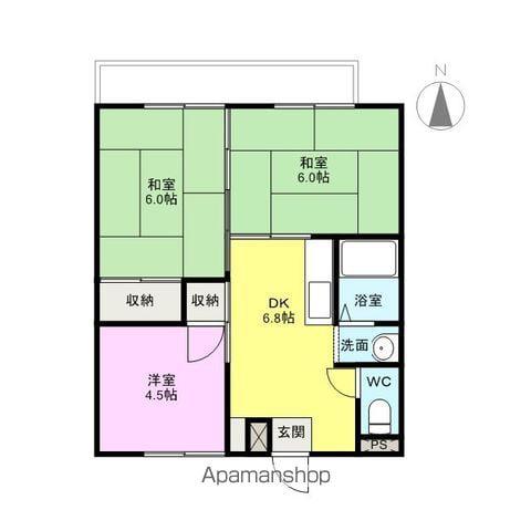 ハイツ柿の実Ⅰ(3DK/1階)の間取り写真