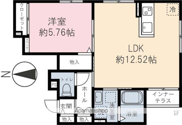 PEEK-A-BOO(1LDK/1階)の間取り写真