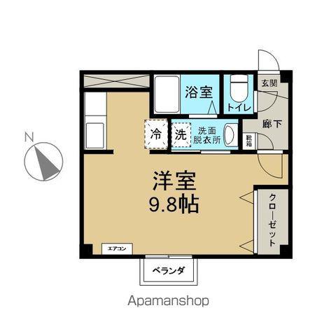 ドミール大野(ワンルーム/2階)の間取り写真