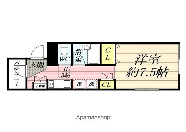 スウィートハイム(ワンルーム/2階)の間取り写真